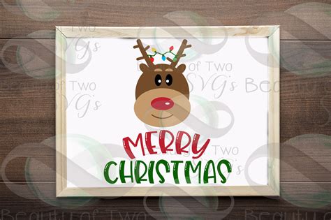 Svg Christmas Reindeer Svg Cut File And Png Merry Christmas Etsy