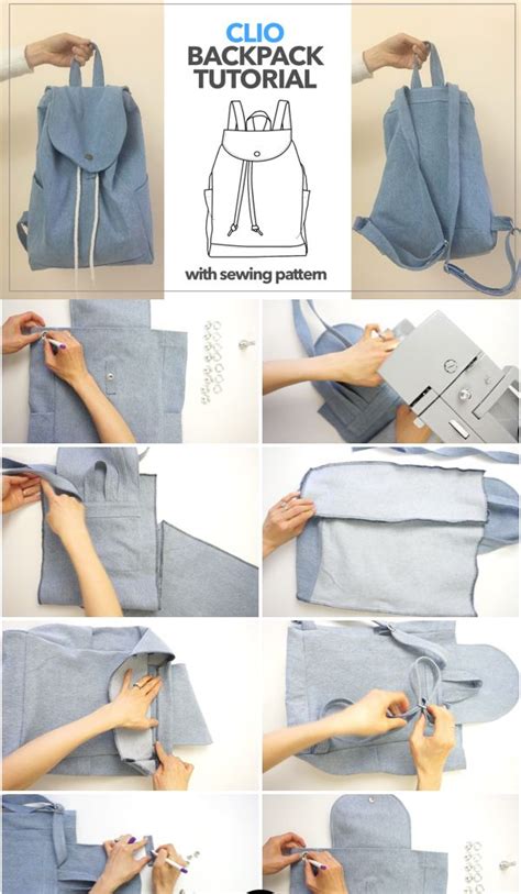 Clio Backpack Tutorial | DIY Backpack From Old Jeans | Backpack pattern ...