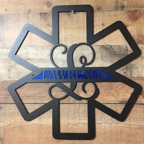 Star Of Life Ems Door Decor Ems Sign Paramedic Door Wreath Etsy