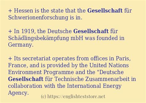 In sentence examples of "gesellschaft" - EnglishTestStore Blog