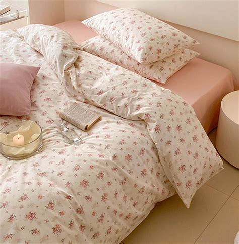 Pink Floral 100 Cotton Duvet Cover Set Cottagecore Decor Etsy UK