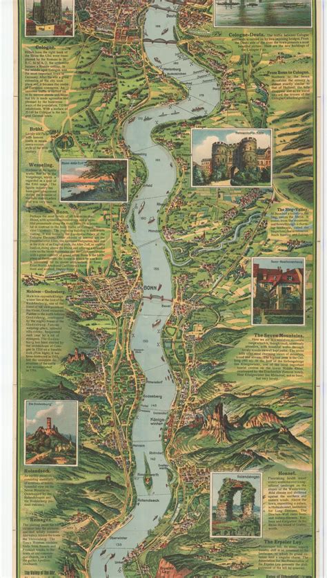 Relief Panorama Of The Rhine Curtis Wright Maps