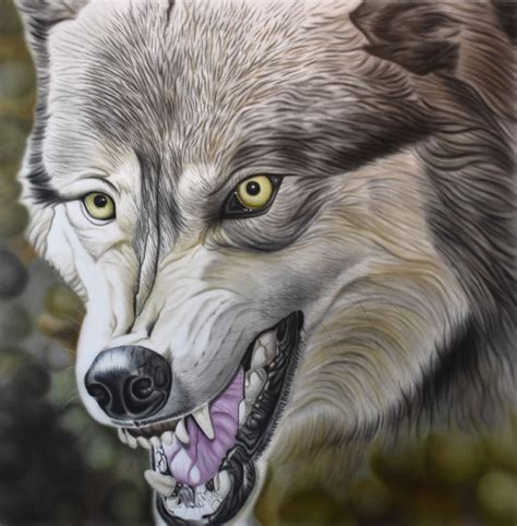 Wolf Airbrush Natur Wolf Malerei Von Udo J Ger Kunstnet