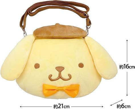 Sanrio Pom Pom Purin Face Plush Pochette Shoulder Bag 1pc Merry Seasons