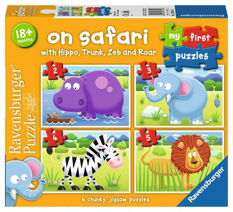 Ravensburger My First Puzzle On Safari 2 3 4 And 5pc Jigsaw Puzzles