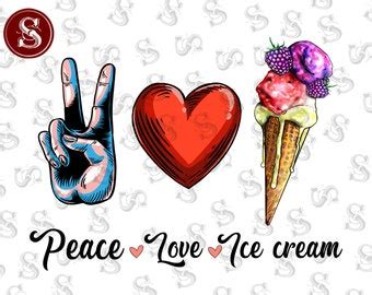 Peace Love Ice Cream Etsy