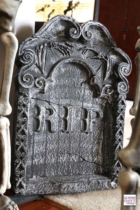 Vintage Halloween Decorating Ideas - tombstone - Soiree Event Design