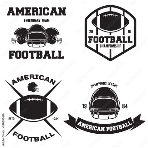 Retro Vintage American Football emblems set logos labels symbols icons ...