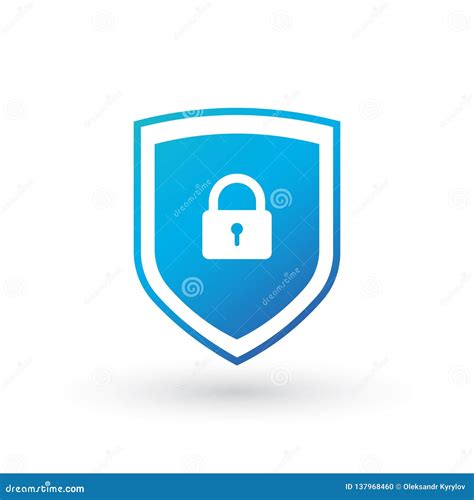 Shield Security With Lock Symbol Protection Safety Password Security Vector Icon Illustration