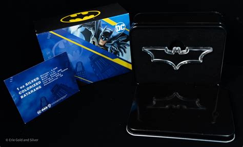 Samoa Dc Oz Silver Shaped Batman Black Batarang Coin W Box