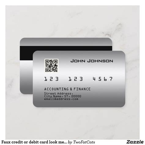 Faux Credit Or Debit Card Look Metallic Personal