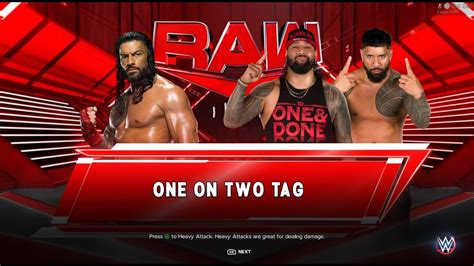 WWE 2K23 ROMAN VS USOS HANDICAP MATCH WITH STONE COLD SPECIAL REFFREE