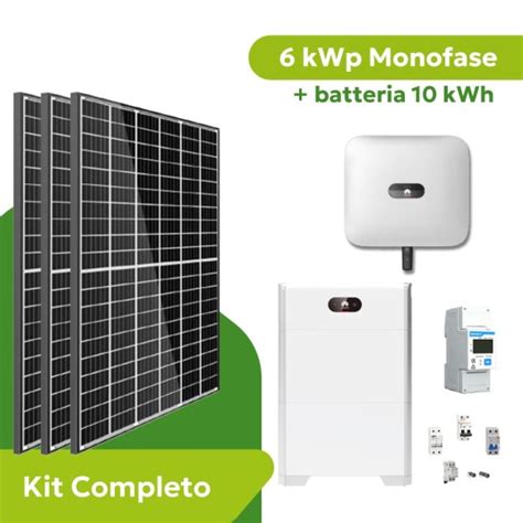 Kit Fotovoltaico 6 Kwp Monofase Huawei Con Accumulo 10 Kwh