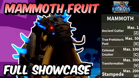 New Mammoth Fruit Full Showcase Blox Fruits Mammoth Fruit Full