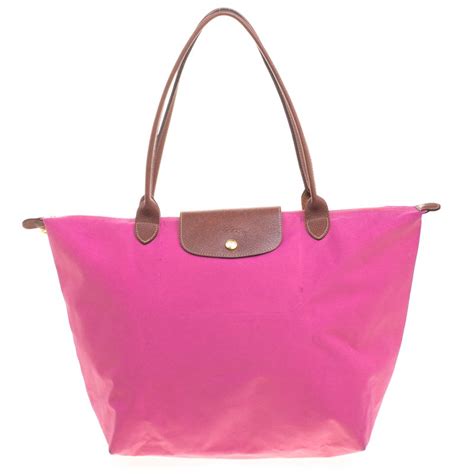 Longchamp Pink Nylon Medium Le Pliage Tote Longchamp The Luxury Closet