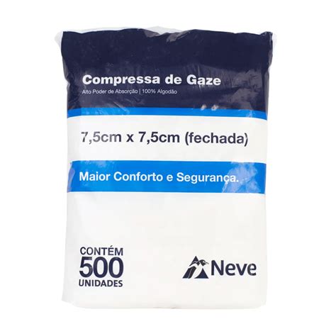 Compressa Gaze 13 Fios 75 X7 5cm C 500 Unidades Neve