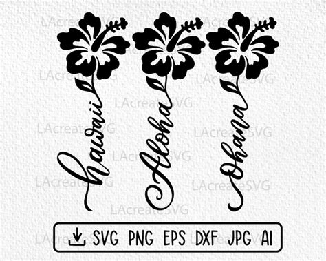 Hawaiian Hibiscus Flowers Svg Aloha Ohana Svg Shirt Design Etsy