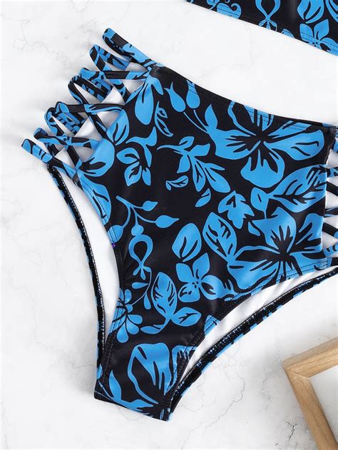 Ensemble 4 pièces Bikini floral push up avec manches détachables VERONICA