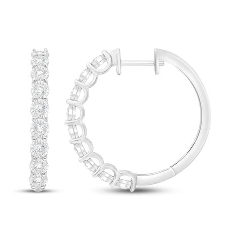 Diamond Hoop Earrings 1/2 ct tw Sterling Silver | Kay