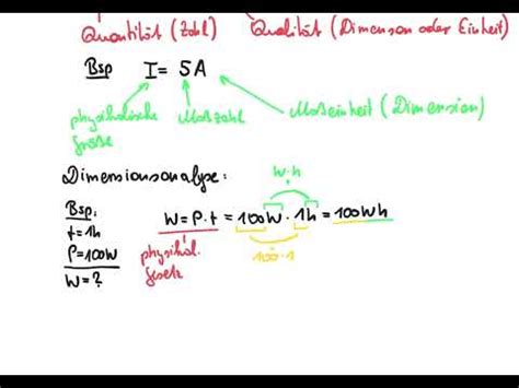 Physikalische Gr En Und Dimensionsanalyse Youtube