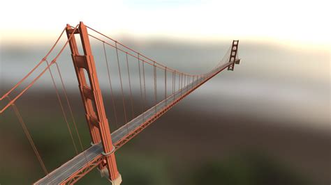 Golden Gate Bridge San Francisco 3d Model By Theping Pro