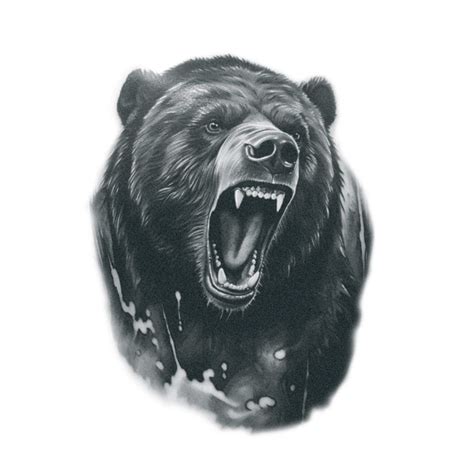 Bear Tattoo Bear Temporary Tattoo / Roaring Bear Tattoo / Realistic ...