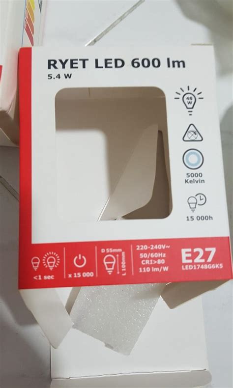 Ryet Led Bulb E27 600 Lumen Globe Opal White Ikea Furniture And Home