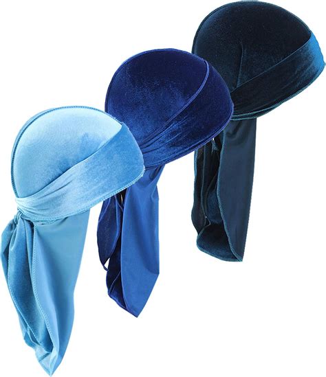 Ashilisia 3 Pieces Crushed Velvet Wave Durag Silky Durag