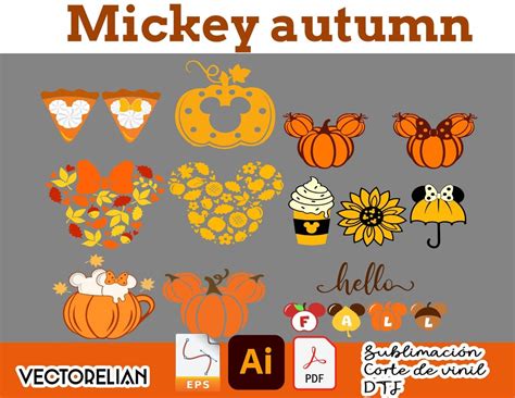 Mickey Fall Svg Etsy