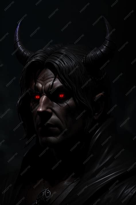 Premium AI Image | A dark portrait of a demon with red eyes and red ...