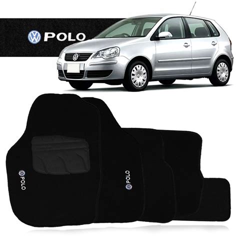 Jogo Tapete Carpete Automotivo Polo Hatch Sedan 2007 A 2014 Preto 5