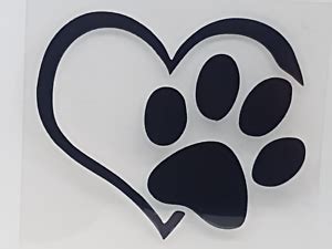 Auto Hund Katze Herz Aufkleber Sticker Katzenpfote Mit Herz Wandtatoo