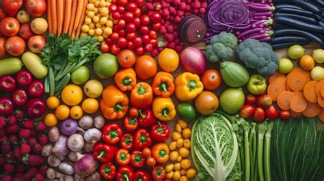 Premium Photo Fruit And Vegetable Rainbow