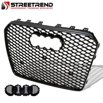 For 2013 2016 Audi A5 S5 B8 5 RS Honeycomb Hex Mesh Front Bumper Grille