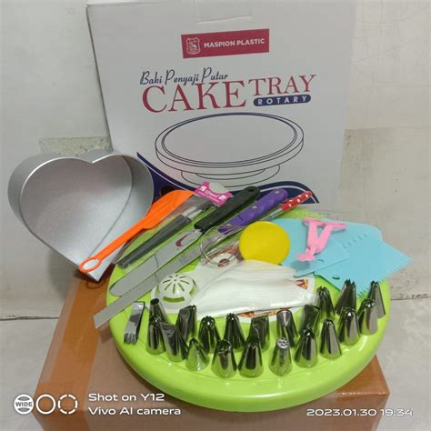 Jual Paket Dekorasi Kue Ulang Tahun Meja Putar Set Set Dekor Cake