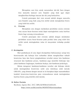 Kreativitas Dalam Kewirausahaan Pdf