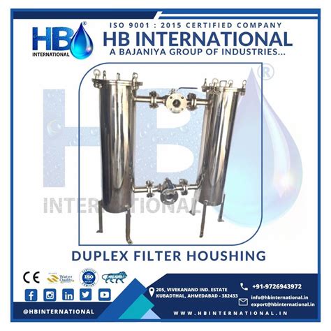 Stainless Steel Duplex Filter Housing At Rs Water Filter