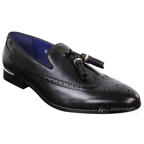 Mens Black Tassel Brogue Shoes Buy Online Happy Gentleman