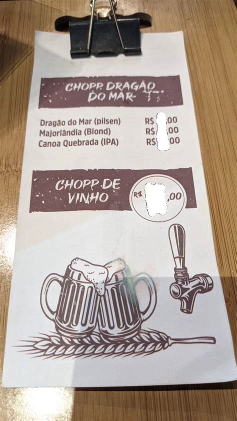 Menu Em Cerveja Drag O Do Mar Pub Bar Aracati