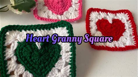 Crochet Heart Granny Square Tutorial 105 Youtube