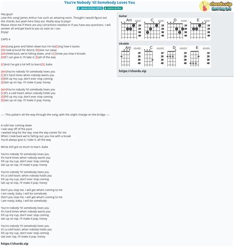 Chord You Re Nobody Til Somebody Loves You Tab Song Lyric Sheet