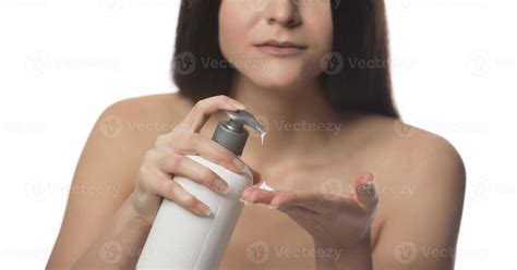 Body Care Woman Applying Moisturizing Lotion Or Cream On Her Body