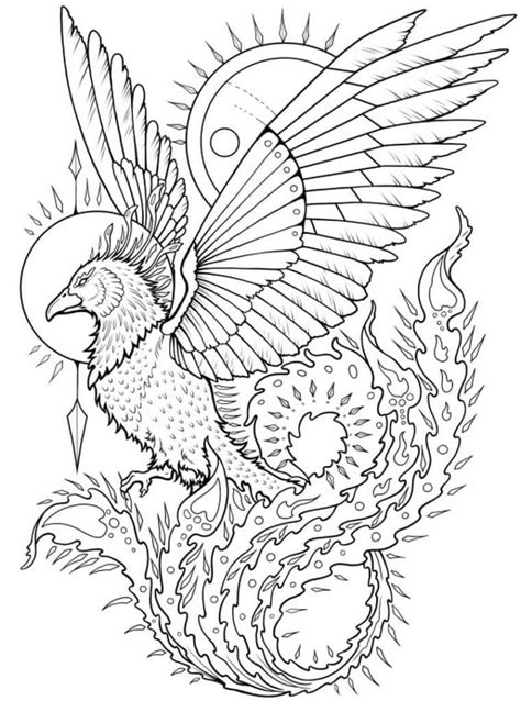 Desenhos De Tatuagem De F Nix Para Colorir E Imprimir Colorironline