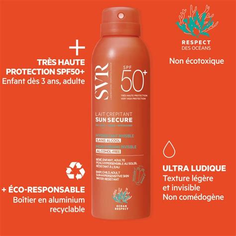 Svr Sun Secure Lait Solaire Cr Pitant Spf Hydratant Invisible