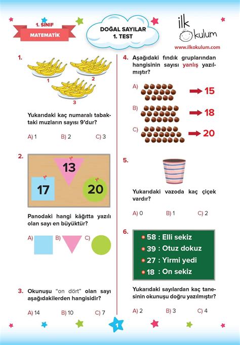 Sinif Matemat K Do Al Sayilar Ehit Piyade Avu Suat A Lar Lkokulu