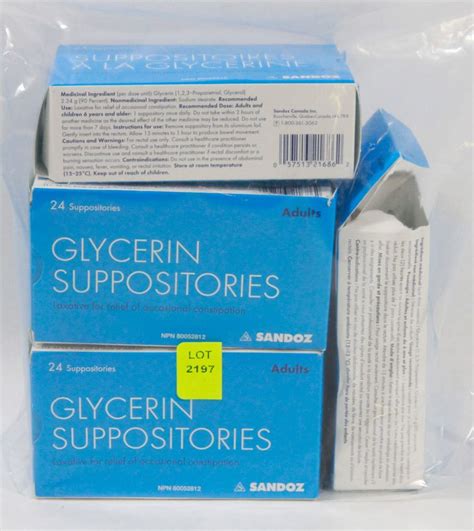 Bag Of Glycerin Suppositories Kastner Auctions