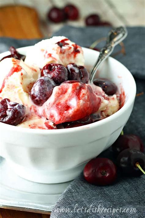 Roasted Balsamic Cherries With Vanilla Ice Cream Lets Dish Recipes