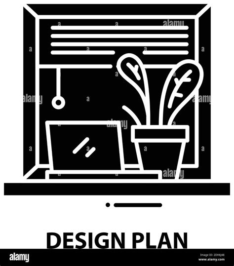 Design Plan Icon Black Vector Sign With Editable Strokes Concept Illustration Stock Vector