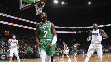 WATCH: Jaylen Brown monster dunk draws Kevin Garnett out of his seat - NBC Sports Boston