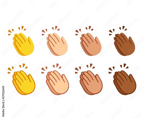 Clapping hands emoji set Stock Vector | Adobe Stock